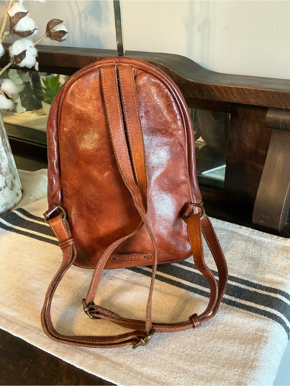Bed Stu Leather Dominque Backpack Cognac DD Retail $235 - Picture 5 of 14